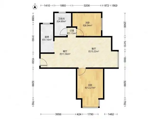 安联青年城2室2厅1卫89.16㎡南北88万