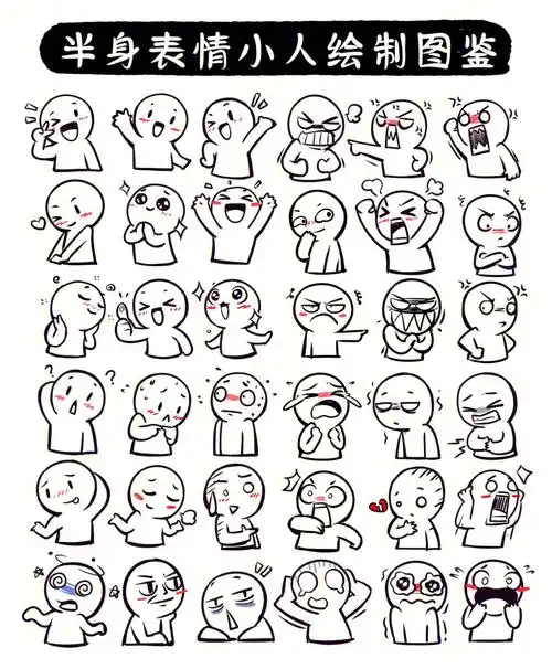 最近给同学们画表情包,有时候大家不知道肢体语言如何表现,这里特别