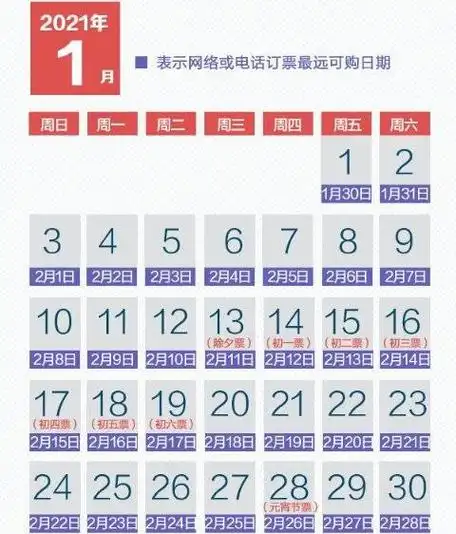 超实用2021春运购票日历来了春运购票提前多少天抢票概率怎么提高