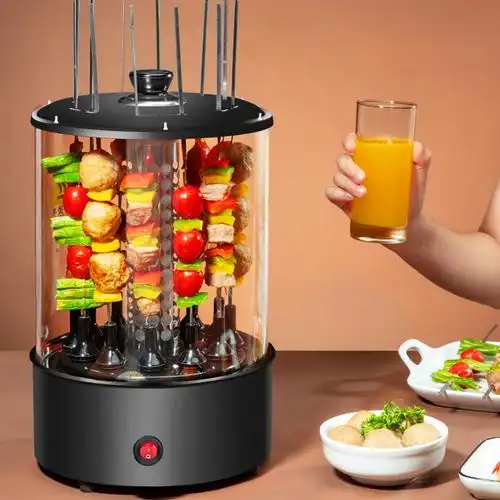 电烤炉时光旧巷烤肉串机家用自动旋转室内小型烧烤羊肉烤串机黑色基础