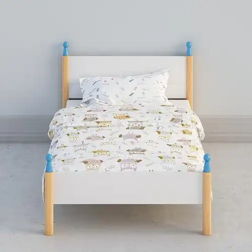 美隆伟华-北欧简约拼色单层床3d模型下载_儿童床3d模型下载_免费3dmax