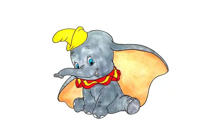 迪士尼小飞象怎么画