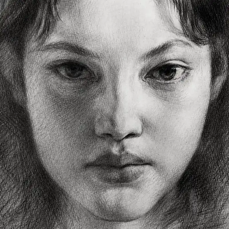 一波女头#素描 #美术生 #人物肖像 #黑白系 #日常瞎画 - 抖音