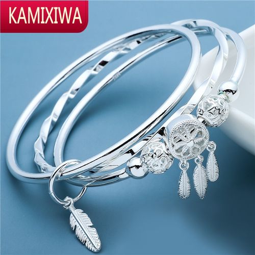 三生三世银手镯女夏999银2021新款银饰品小众年轻款女生银镯子 kami