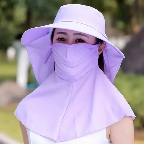 自行车骑行防晒面罩全脸女遮脸护颈透气口罩防紫外线装备护脸头套