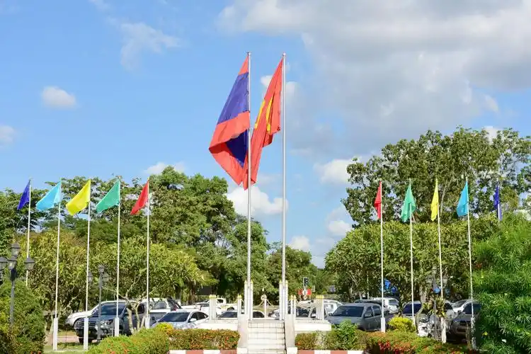 老挝的国旗,党旗