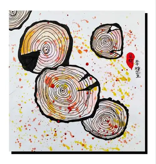 艺苗艺校&橙子美术2020年秋季美术创意班第九次课《年轮》