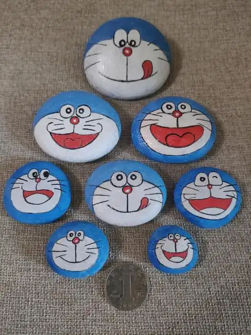 石头画日常练习哆啦a梦