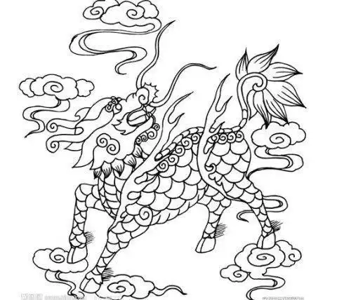 动物简笔画麒麟