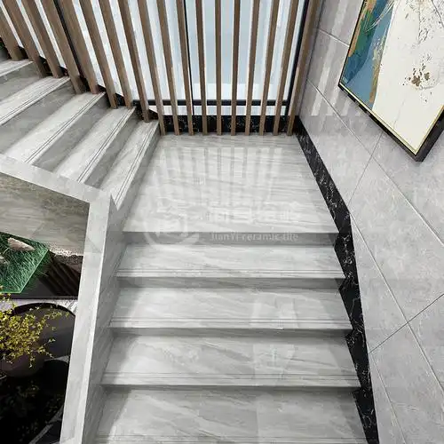 楼梯砖通体大理石瓷砖梯级砖防滑地砖别墅楼层一体式踏步台阶定制