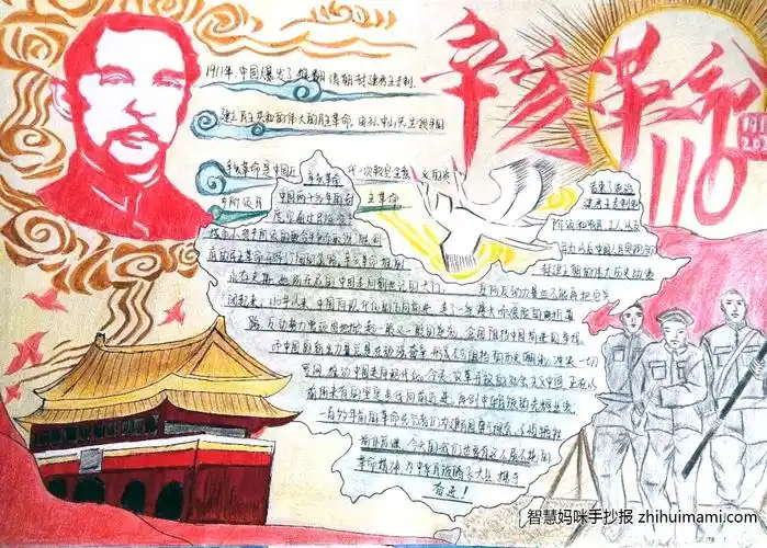 "弘扬革命精神 传承红色基因"暨纪念辛亥革命111周年手抄报-图4