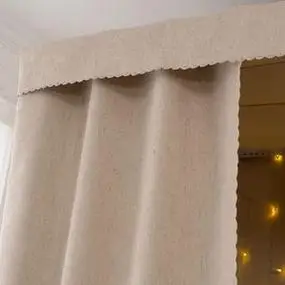 棉麻床帘布加厚遮光