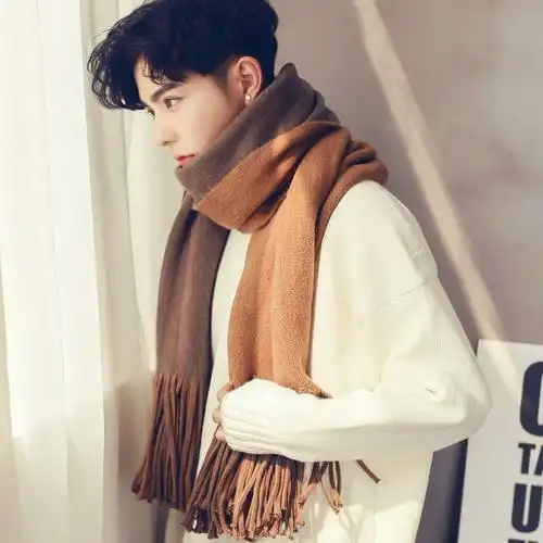 热销男生围巾冬季 韩版男 少年