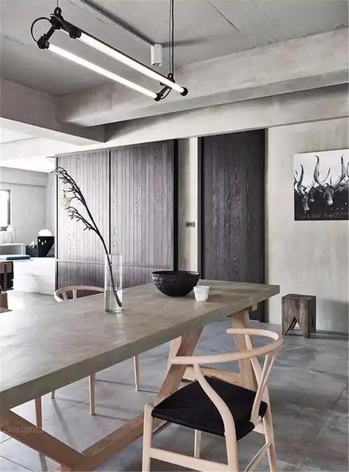 153㎡日式水泥风公寓,日式与工业风的"化学作用"_装修达人_装修头条