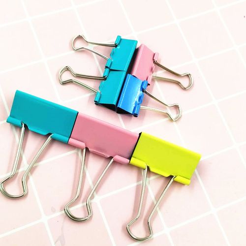 批发长尾夹多功能彩色办公铁夹子学生学习用品夹子文具夹小铁夹