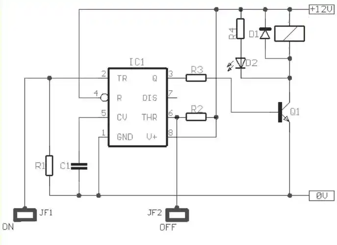 ne555双按键电子触摸开关电路