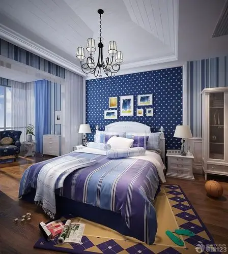 男孩卧室吊顶造型装修效果图片 #儿童房