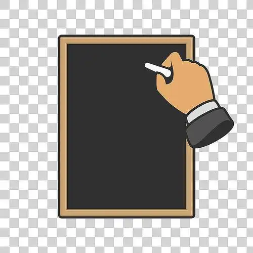 手握粉笔在黑板上书写图片