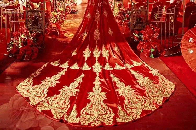 凤冠霞帔整套婚纱凤冠霞帔婚服全套新娘2022新款中式婚纱风汉服披风