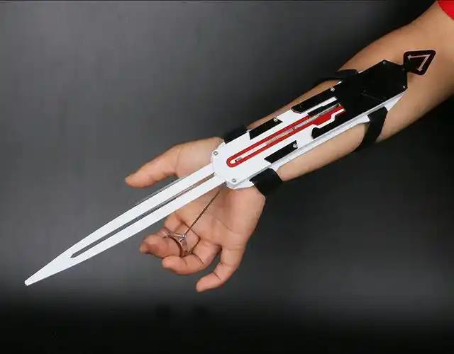 北漫刺客信条袖箭4代黑旗袖剑拉绳直跳线控可弹射cosplay道具 红色2段