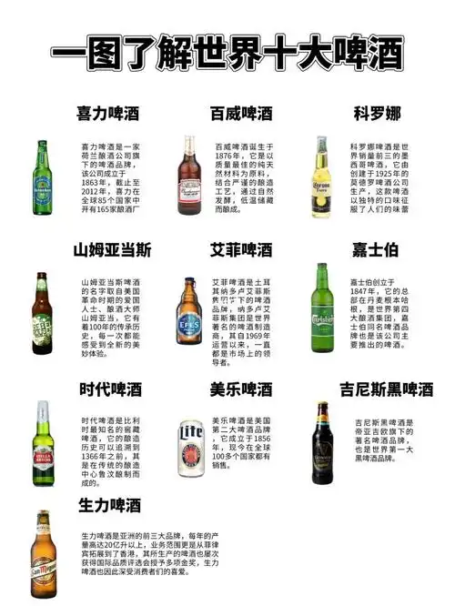 一图了解世界十大啤酒