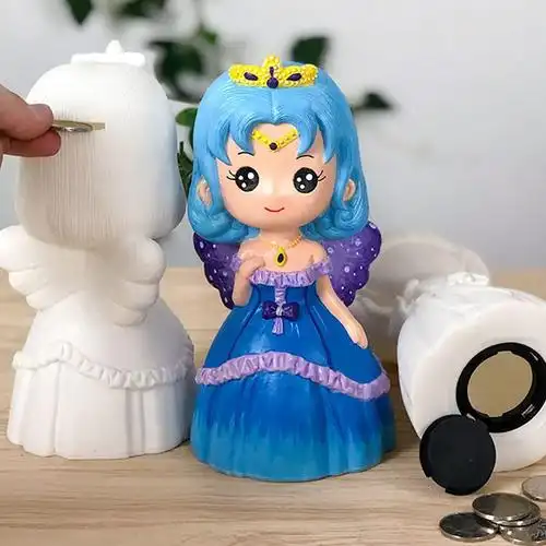 陶瓷画画上色石膏儿童手工diy涂色玩具娃娃白模填色