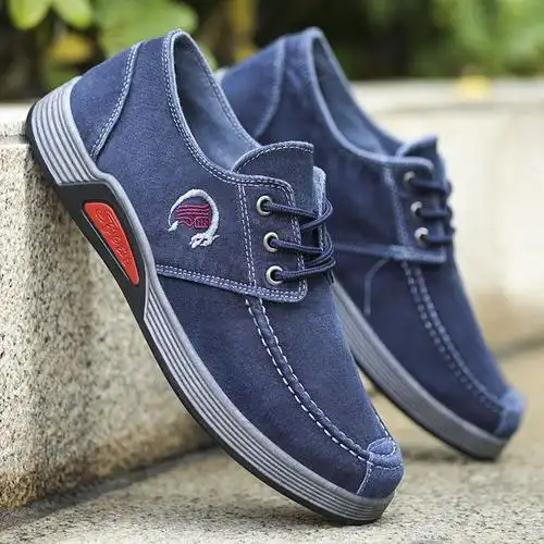帆布鞋男款春秋款板鞋男韩版潮流男士鞋子加厚鞋底男鞋老北京布鞋