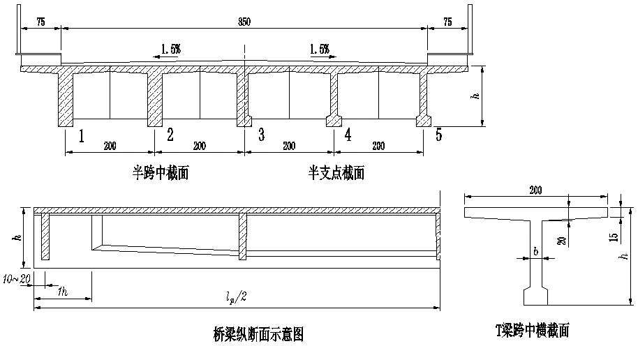 预应力钢筋混凝土简支t形梁设计