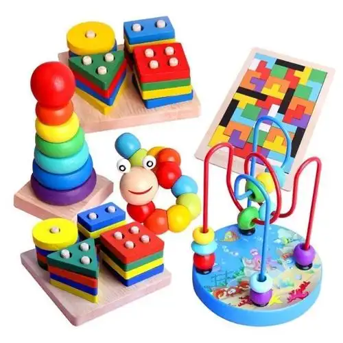 婴儿童绕珠串珠早教益智力宝宝提前认知动脑多功能积木早教玩具扭扭虫