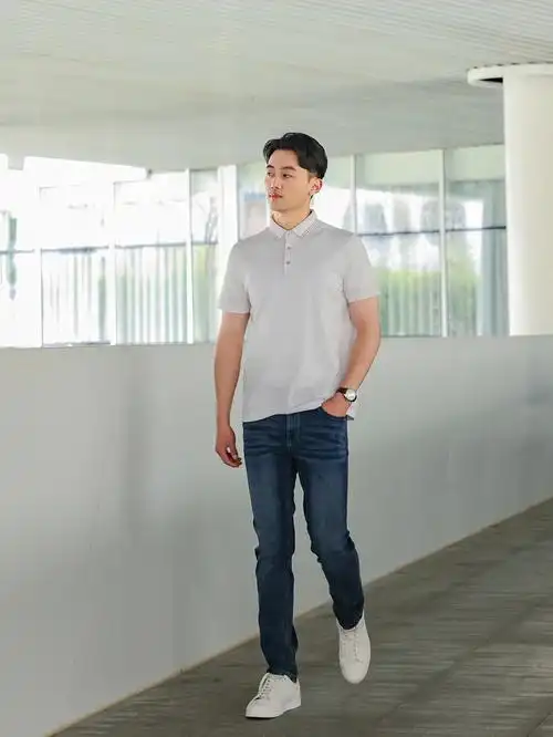 休闲穿搭职场通勤男士搭配短袖polo73