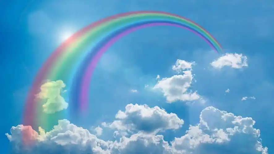 阳光彩虹图片
