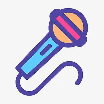 彩色手绘话筒卡通图标