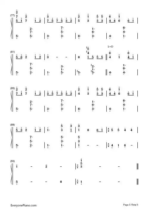 lonely christmas-陈奕迅-圣诞歌曲双手简谱预览5