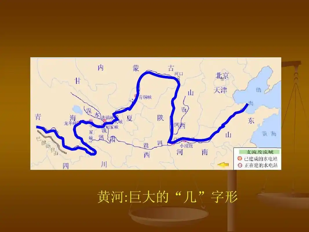 黄河:巨大的"几"字形