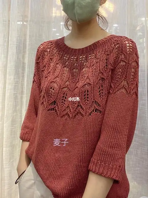 手工棒针编织毛衣水芋