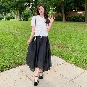 纱裙上半身搭配上衣夏季