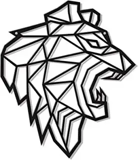 8 厘米几何动物金属墙饰,黑色现代线条艺术用于幼儿园客厅卧室浴室