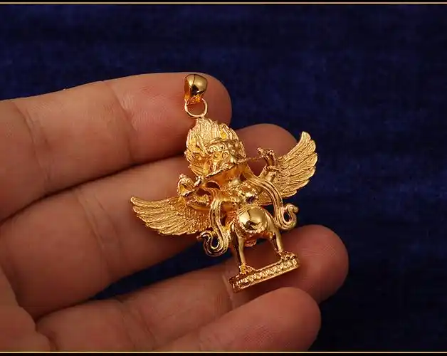 狮子头s999足银项链大鹏金翅鸟吊坠随身护法金翅大鹏鸟智慧迦楼罗鸟