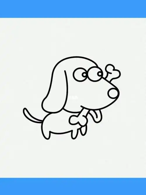 画只爱啃骨头的小狗很简单你学会了吗