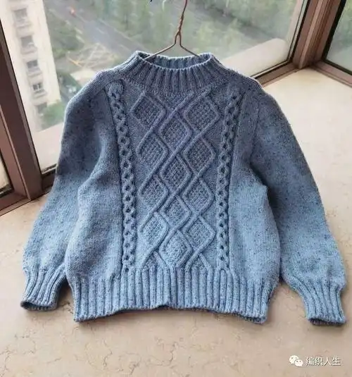 简约款百搭男童套头毛衣(有编织图解)