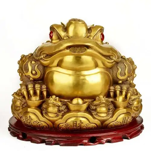 铜金蟾招财摆件纯铜三足蟾蜍旺财办公室客厅店铺开业礼品摆件