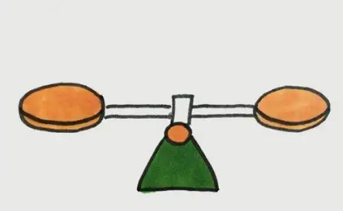 彩色托盘天平简笔画怎么画 手绘托盘天平简笔画画法步骤