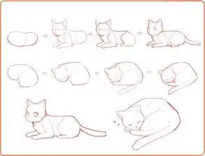 趴着的猫咪简笔画趴着的猫简笔画