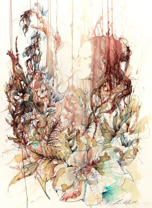 现代插画:英国艺术家carne griffiths的作品很特别,她一直痴迷于与