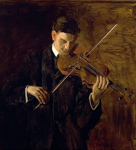 小提琴手, 1904 通过 thomas eakins (1844-1916, united states)