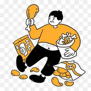 暴饮暴食男士鸡腿