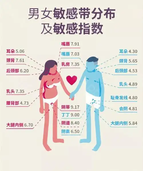 男女最敏感的区域分布图,一下子就真相了!