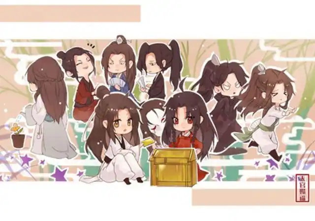 《天官赐福》画风温暖的多人图,明灯三千最难忘,花怜双玄同框了