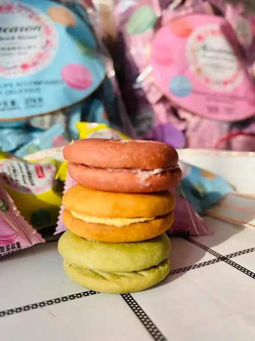 迷你coco马卡龙夹心饼干376g奶油柠檬柠檬草草莓夹心饼干