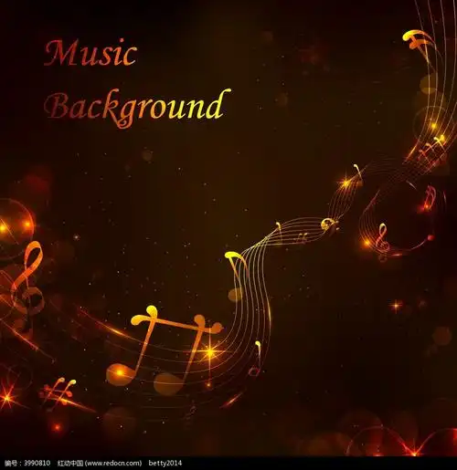 金色音符流动商业精美背景